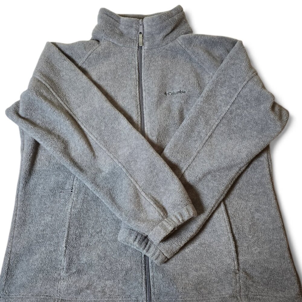 Columbia Gray Fleece Jacket Women’s 1X Full Zip Lightweight Outdoor Hiking Coat